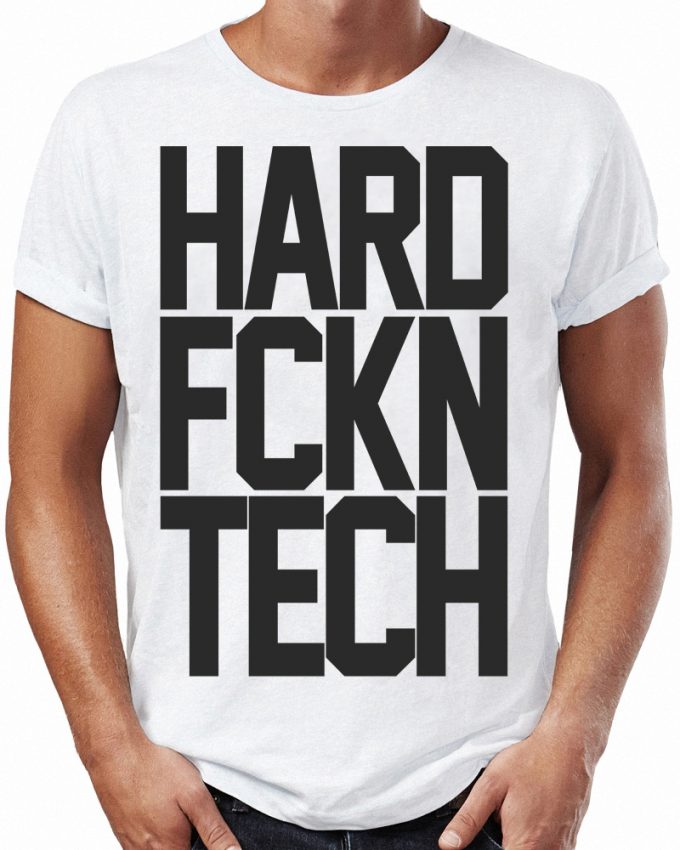 HARD FCKN TECH Férfi Póló Fehér