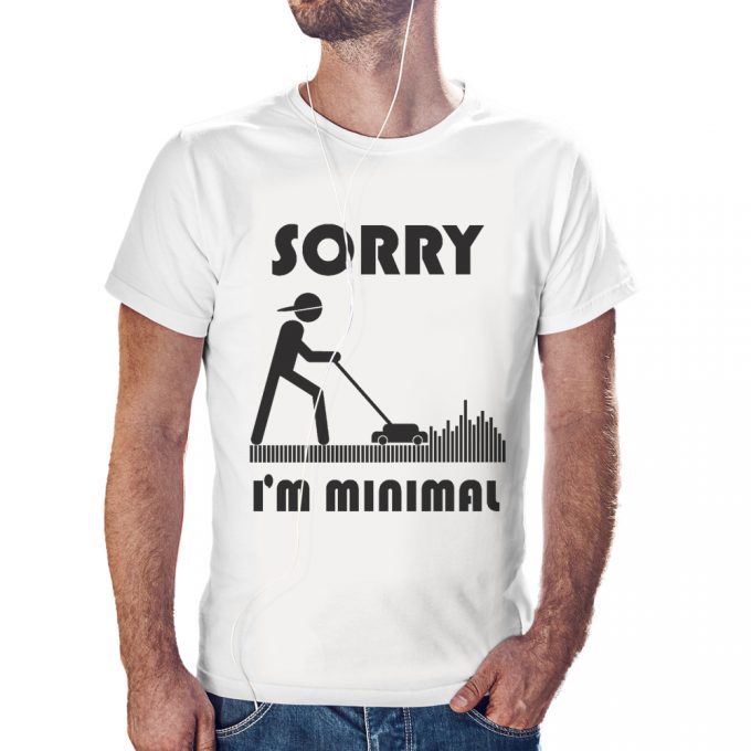 Sorry I m Minimal Techno Style Férfi Póló fehér