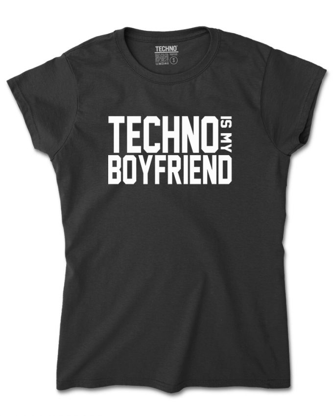 TECHNO IS MY BOYFRIEND Női Póló fekete