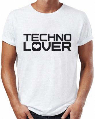 TECHNO LOVER Férfi Póló Fehér