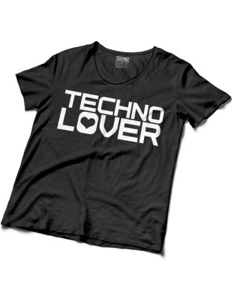 TECHNO LOVER Férfi Póló Fekete