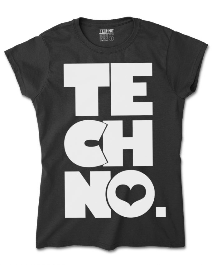 Techno női póló fekete