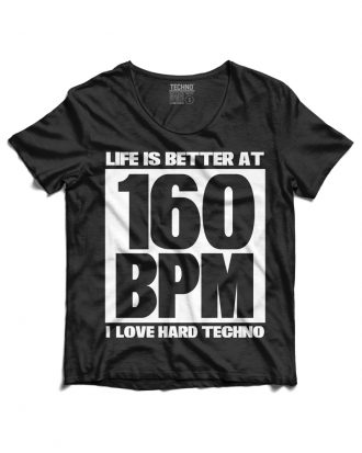 LIFE IS BETTER AT 160 BPM I LOVE HARD TECHNO Férfi Póló