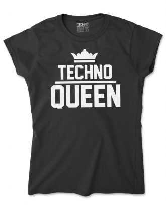 TECHNO QUEEN Női Póló Fekete