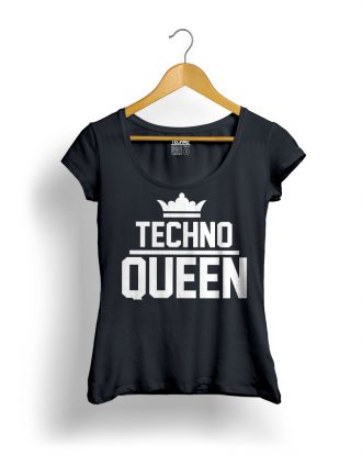 TECHNO QUEEN Női Póló Fekete