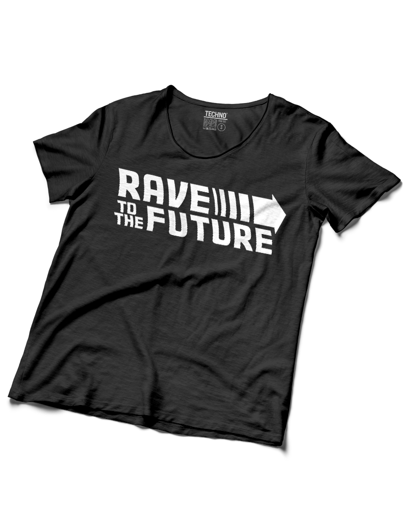 Rave to the future férfi póló fekete