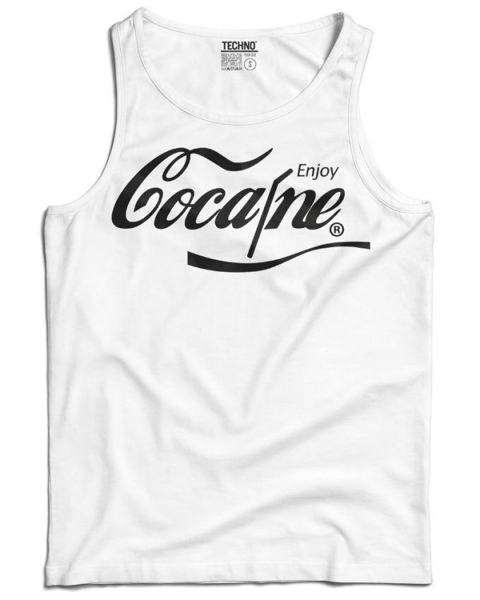 cocaine férfi trikó fehér