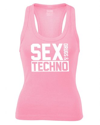 Sex Drugs & TECHNO NĆi TrikĂł pink