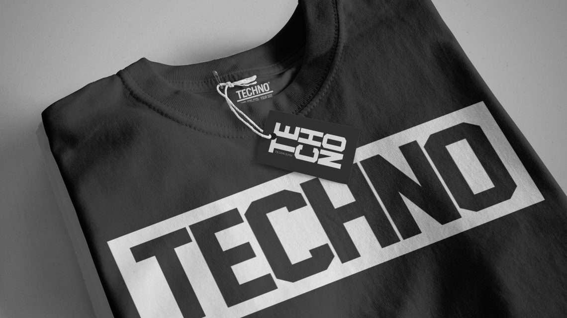 techno férfi póló fekete